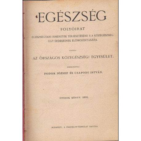 Egészség 1891-92