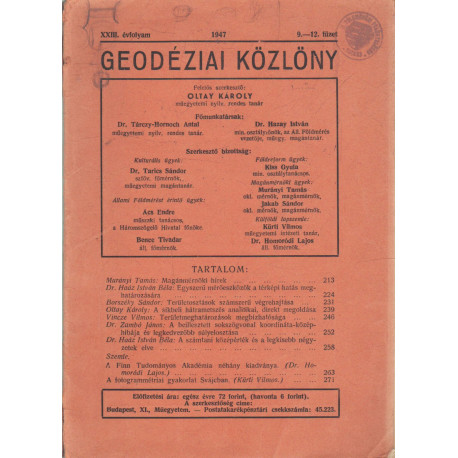 Geodéziai közlöny ( 1947 -es )