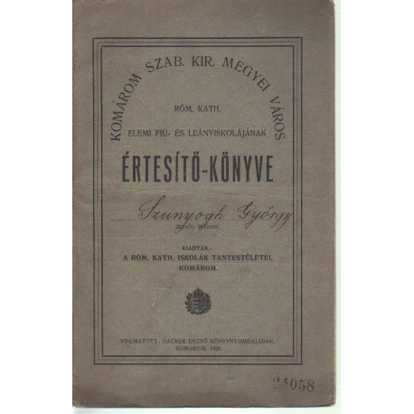 Értesítő-könyve