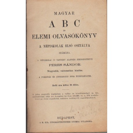 Magyar ABC és elemi olvasókönyv