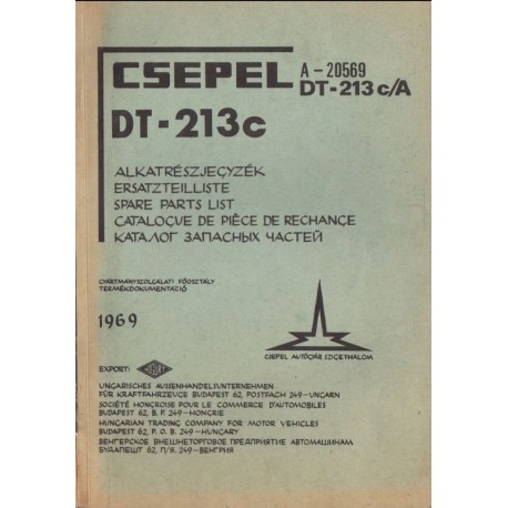 Csepel DT-213c alkatrészjegyzék