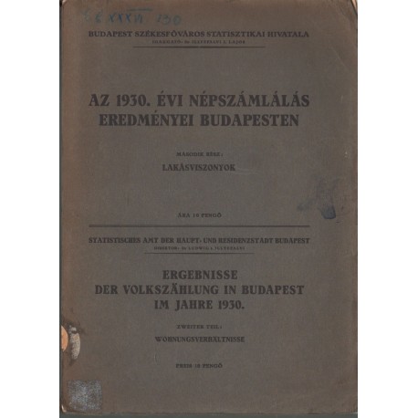 Az 1930. évi népszámlálás eredményei Budapesten 2. rész