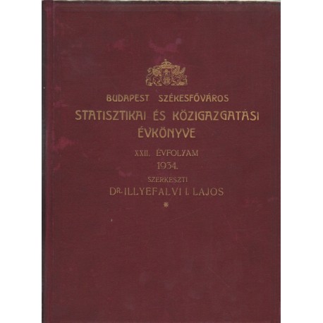 Budapest Székesfőváros statisztikai és közigazgatási évkönyve 1934.