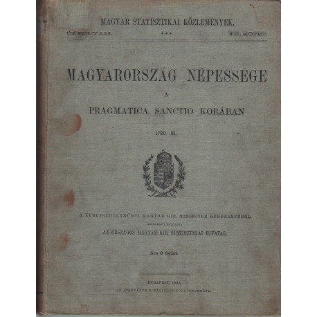 Magyarország népessége a Pragmatica Sanctio korában 1720-21.