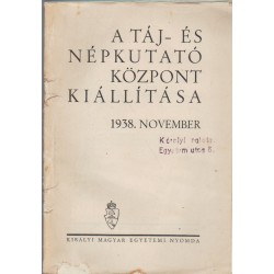 A Táj- és Népkutató Központ kiállítása 1938. november