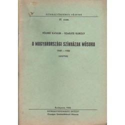 A magyarországi színházak műsora 1959-1960