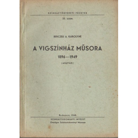 A Vígszínház műsora 1896-1949