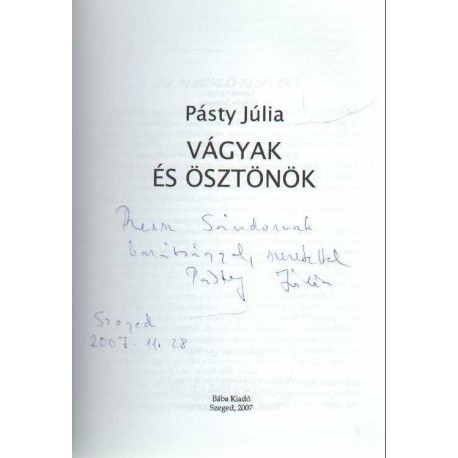 Vágyak és ösztönök (dedikált)