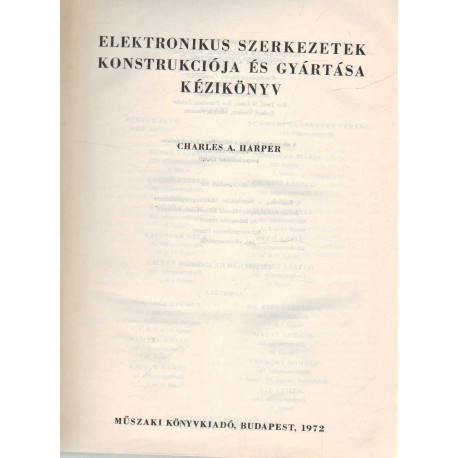 Elektronikus szerkezetek konstrukciója és gyártása kézikönyv