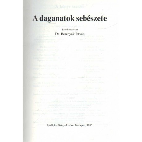 A daganatok sebészete