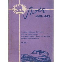 Skoda 440-445 alkatrészek (1958) (többnyelvű)