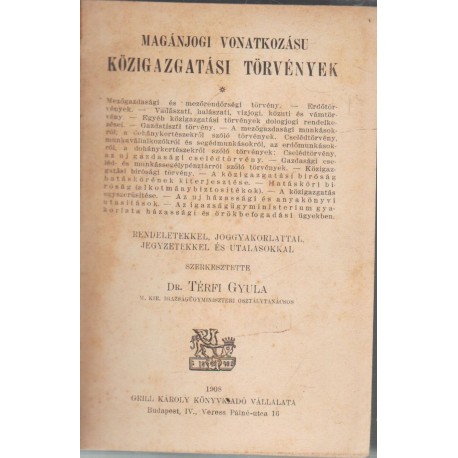 Magánjogi vonatkozásu közigazgatási törvények