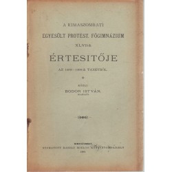 A Rimaszombati Egyesült Protest. Főgimnázium XLVII-ik Értesítője