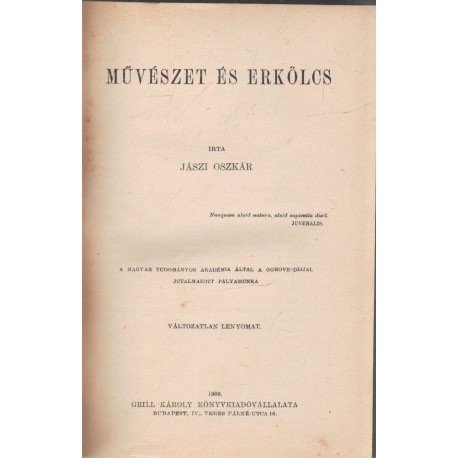 Művészet és erkölcs (1908)