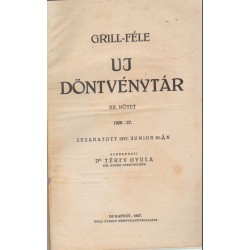 Új Döntvénytár 1926-27. XX. kötet