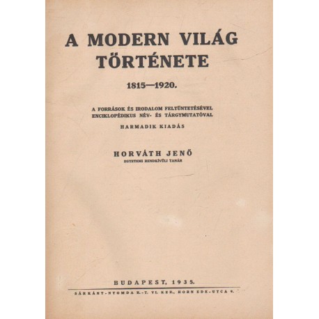 A modern világ története 1815-1920