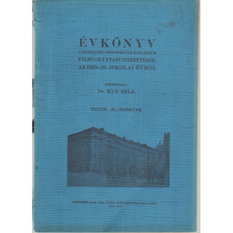 A Debreceni Fazekas Mihály Gimnázium Évkönyve 1938-39