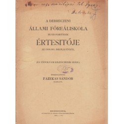 A Debreceni Kollégium Felsőokttási Intézet Évkönyve 1915-1916