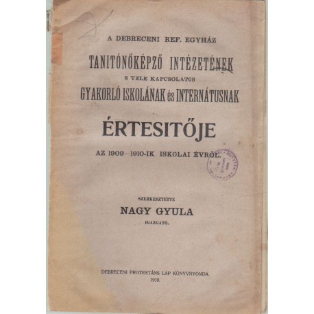 A Debreceni Református Dóczi Leánynevelőintézet Polgári Leányiskolájának Értesítője 1929-30