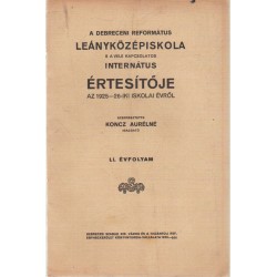 A Debreceni Református Leánygimnázium Internátus Értesítője 1926-27