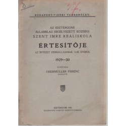 Esztergomi Szent Imre reáliskola értesítője 1929-1930