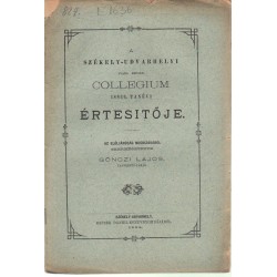 Székelyudvarhelyi Evang.Reform. Collegium értesítője 1883-1884