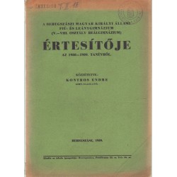 Beregszászi M. Kir. állami fiú-és leánygimnázium értesítője 1938-1939
