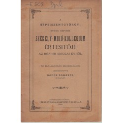 Sepsiszentgyörgyi Ev. Ref. Székely Mikó-kollégium értesítője 1887-1888