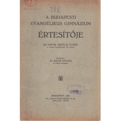 Budapesti Evangélikus Gimnázium értesítője 1937-1938