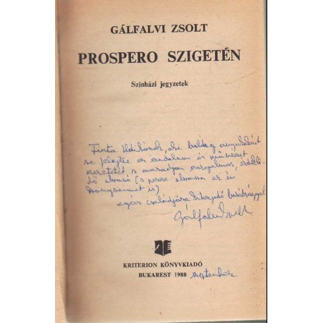 Prospero szigetén (dedikált)