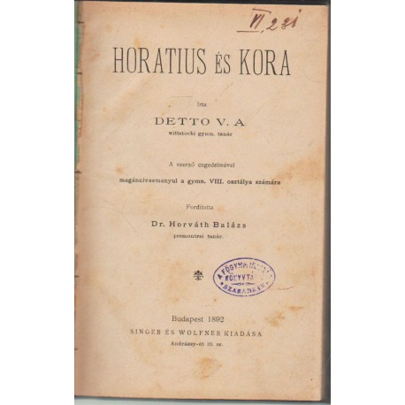 Horatius és kora