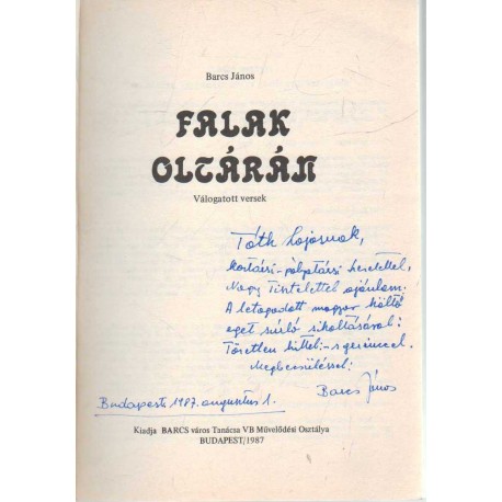 Falak oltárán (dedikált)