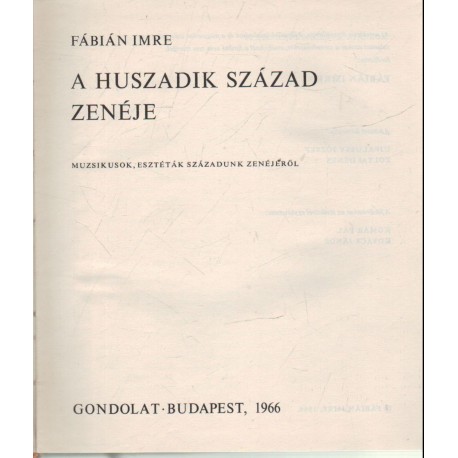 A huszadik század zenéje