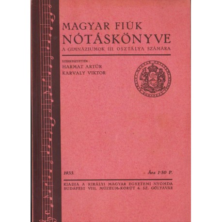 Magyar fiúk nótáskönyve 1933