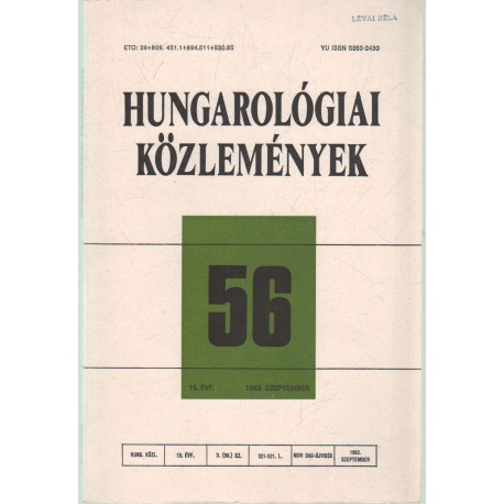 Hungarológiai közlemények 56