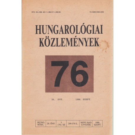 Hungarológiai közlemények 76