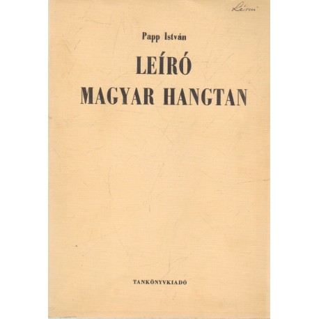 Leíró magyar hangtan