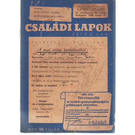 Családi lapok 61. évfolyam, 20.szám (1940)