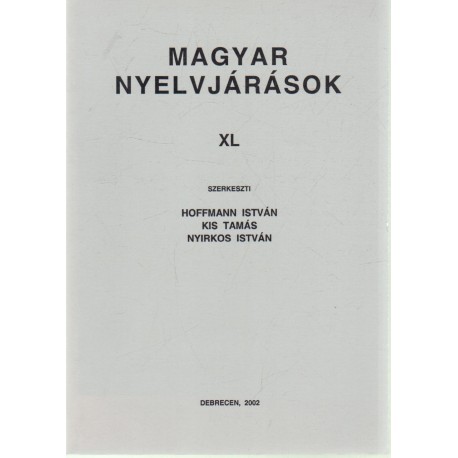 Magyar nyelvjárások XL