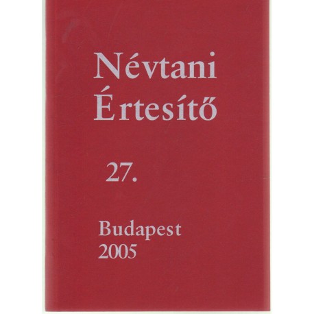 Névtani Értesítő 27.