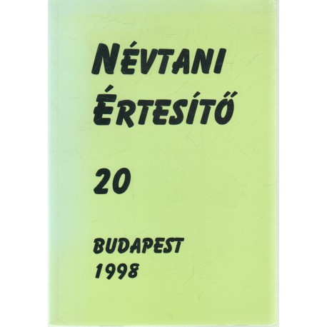 Névtani értesítő 20.