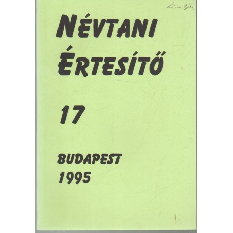 Névtani értesítő 16.