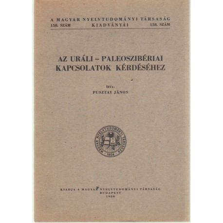 Az uráli-paleoszibériai kapcsolatok kérdéséhez