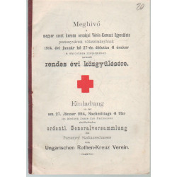 Meghívó a magyar szent korona országai Vörös-Kereszt Egyesülete rendes évi közgyűlésre (1914)